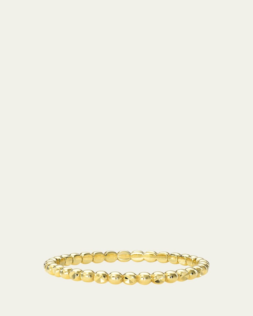 14K Yellow Gold Diamond Cut Band Ring, Size